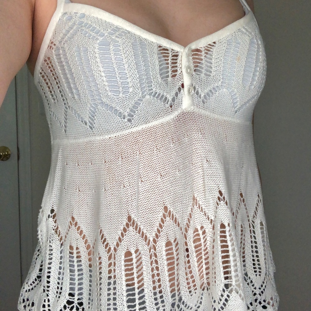 White Knitted Tank Top